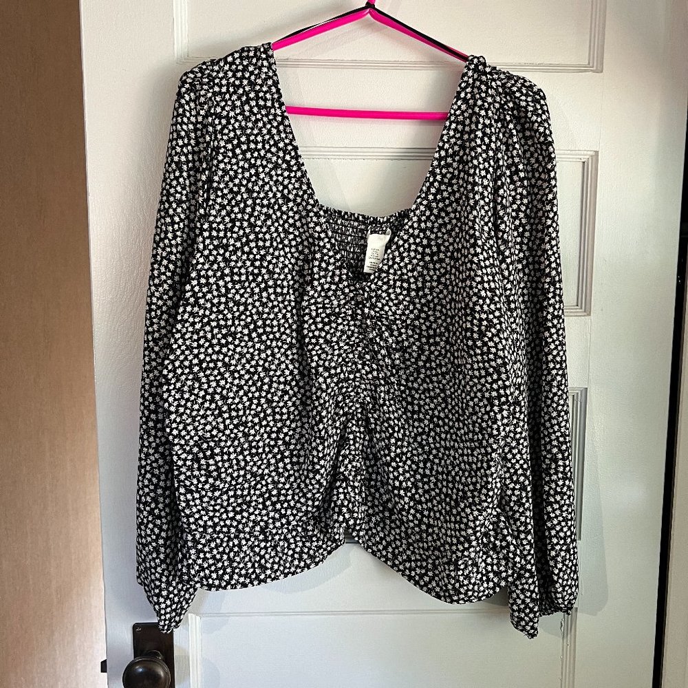 NWT H&M Floral Draped Blouse